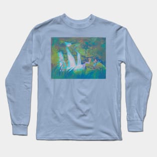 mermaid lagoon pastel aesthetic landscape Long Sleeve T-Shirt